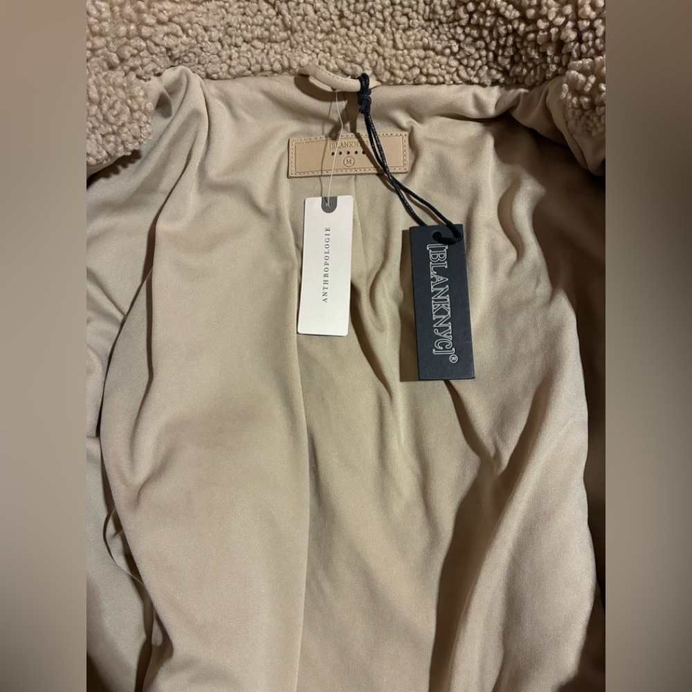 Anthropologie BLANKNYC Fuzzy Wuzzy Denim Sherpa Jacket Womens Size M NWT - Picture 5 of 8